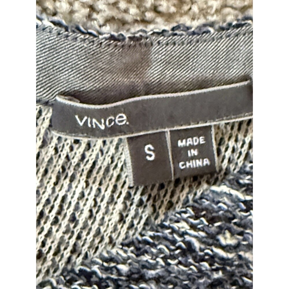 Vince Women’s Size Small Blue Knit Dress with Chambray Sleeve - Picture 3 of 9